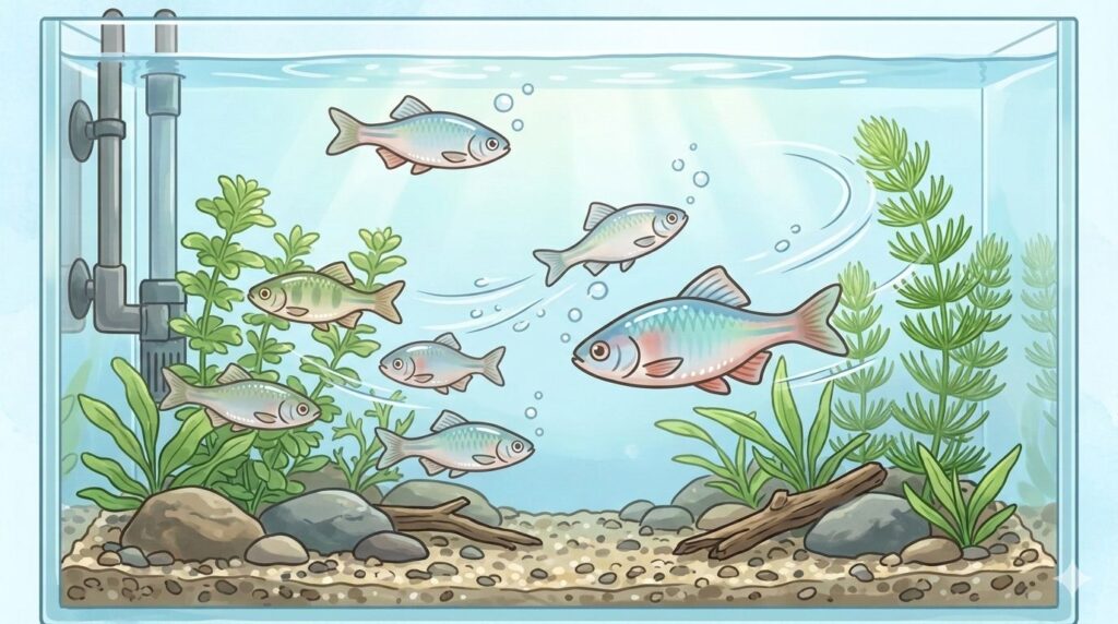 ヤリタナゴ水槽